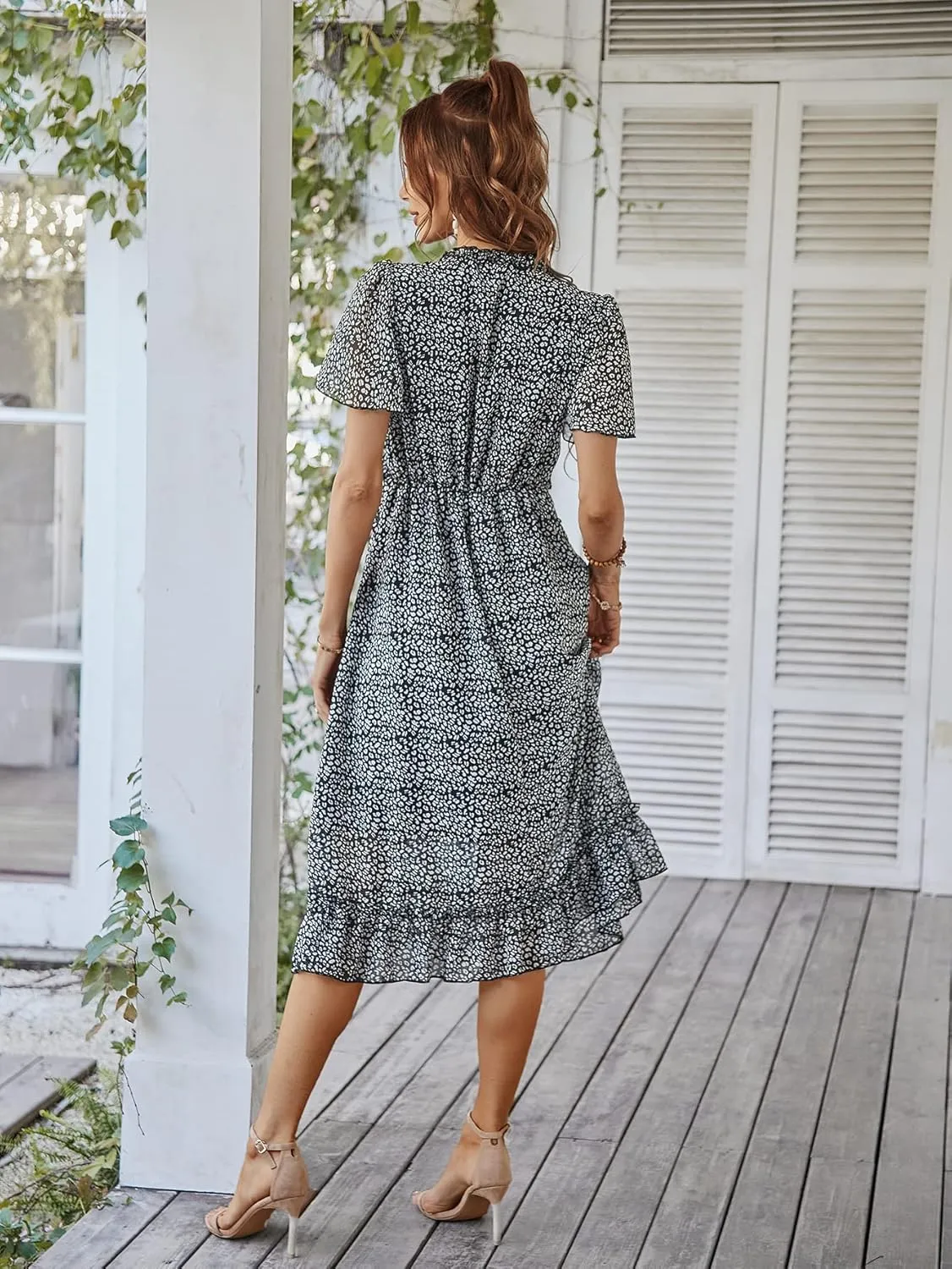 GOLDSTITCH Women's Summer Casual T Shirts Maxi Dress Flowy V Neck Tiered Beach Vacation Sundress 2025 Outfits