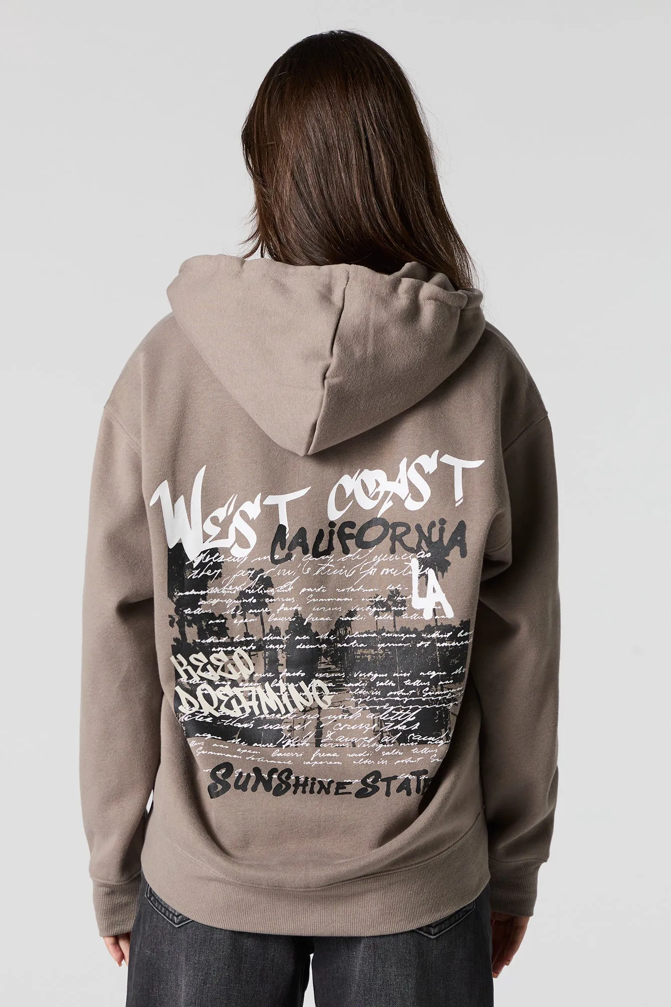 Graphic Fleece Zip-Up Hoodie
