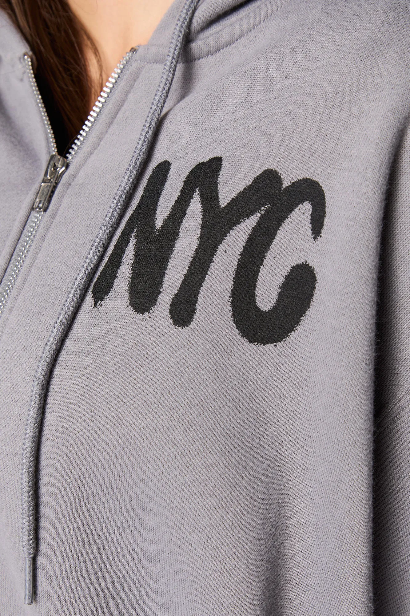 Graphic Fleece Zip-Up Hoodie
