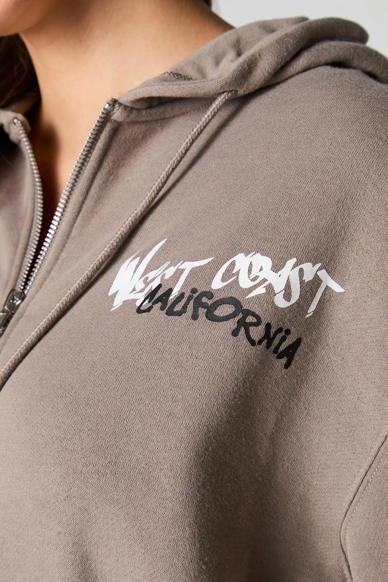 Graphic Fleece Zip-Up Hoodie