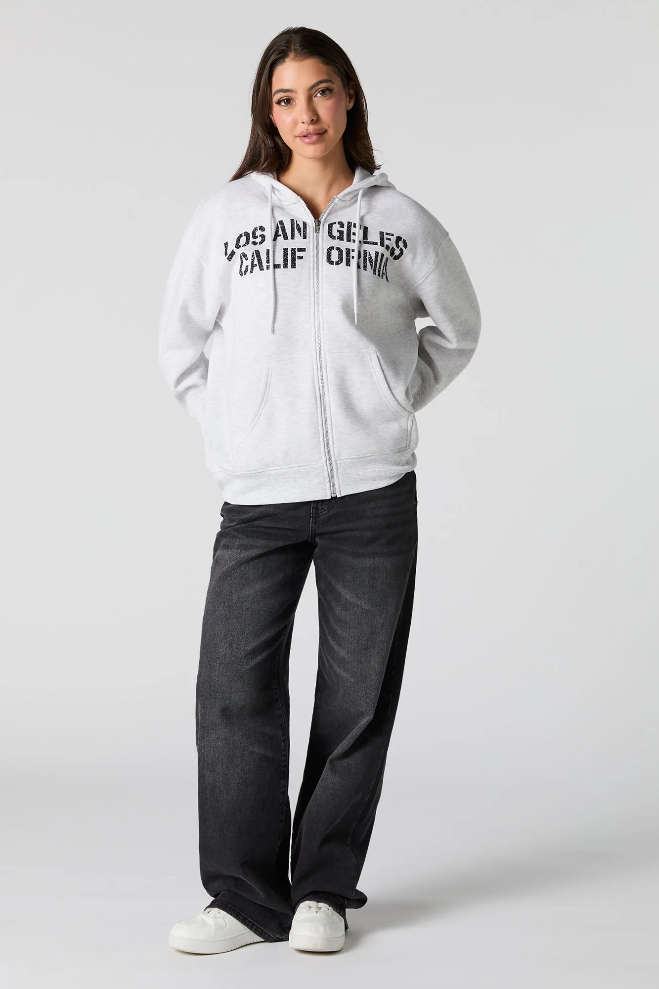 Graphic Fleece Zip-Up Hoodie