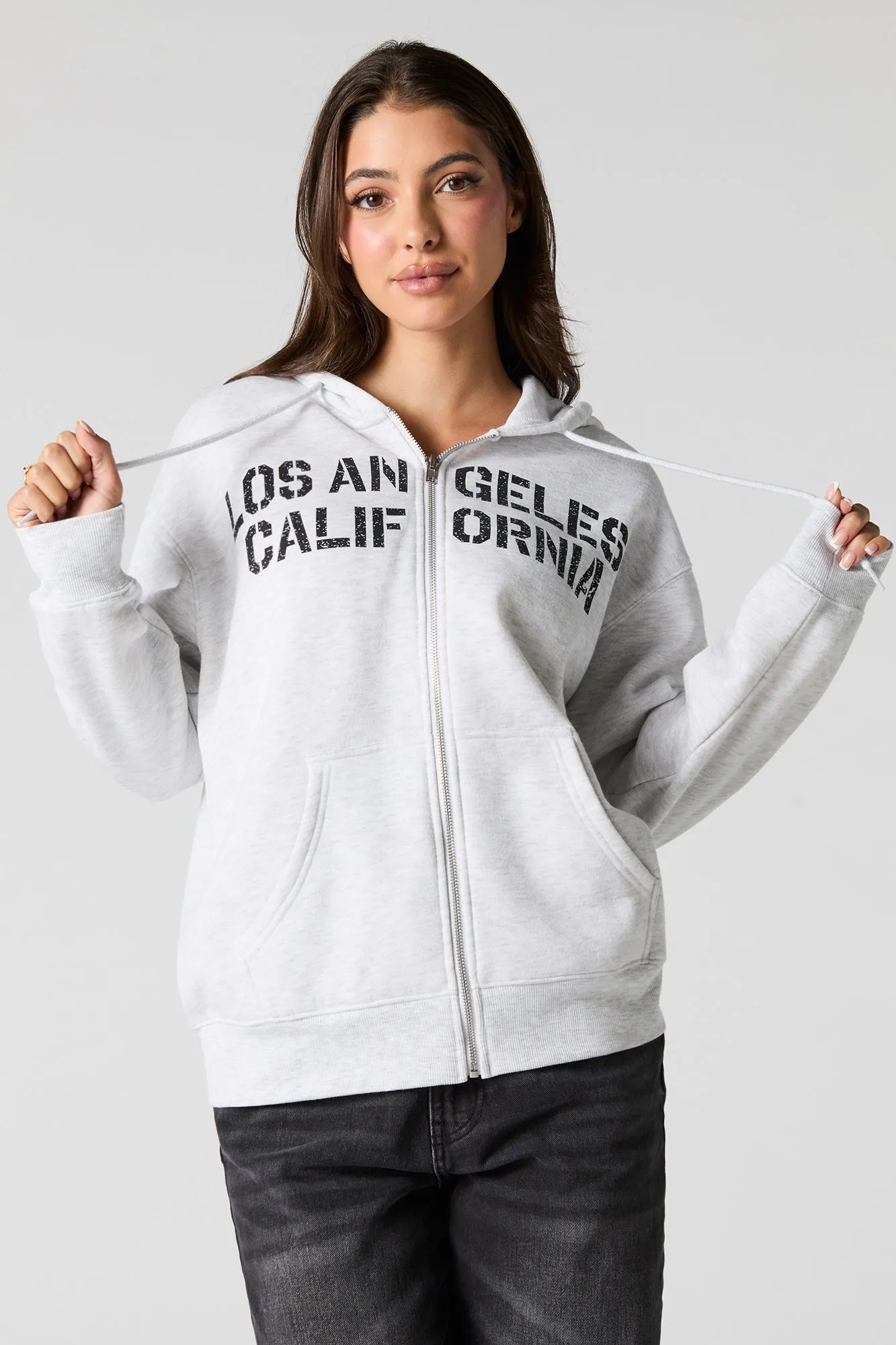 Graphic Fleece Zip-Up Hoodie