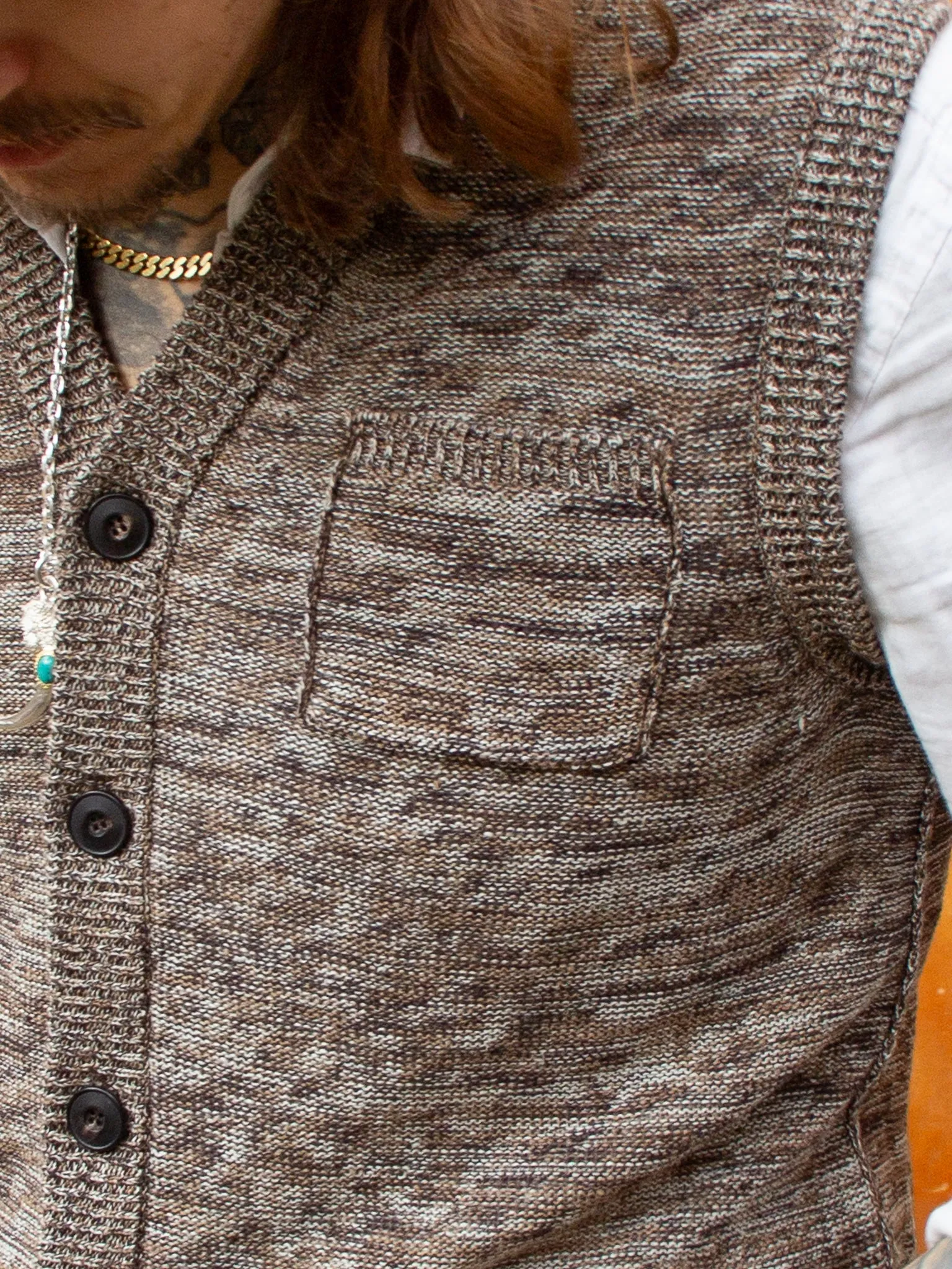 GRP, Casa Isaac Buttons Vest, Beige Flamme