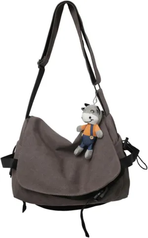 Grunge Canvas Shoulder Bag Women Goth Hobo Purses Y2K Messenger Bag Indie Tote Crossbody Bag Alt Emo Handbag