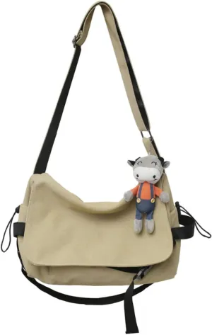 Grunge Canvas Shoulder Bag Women Goth Hobo Purses Y2K Messenger Bag Indie Tote Crossbody Bag Alt Emo Handbag