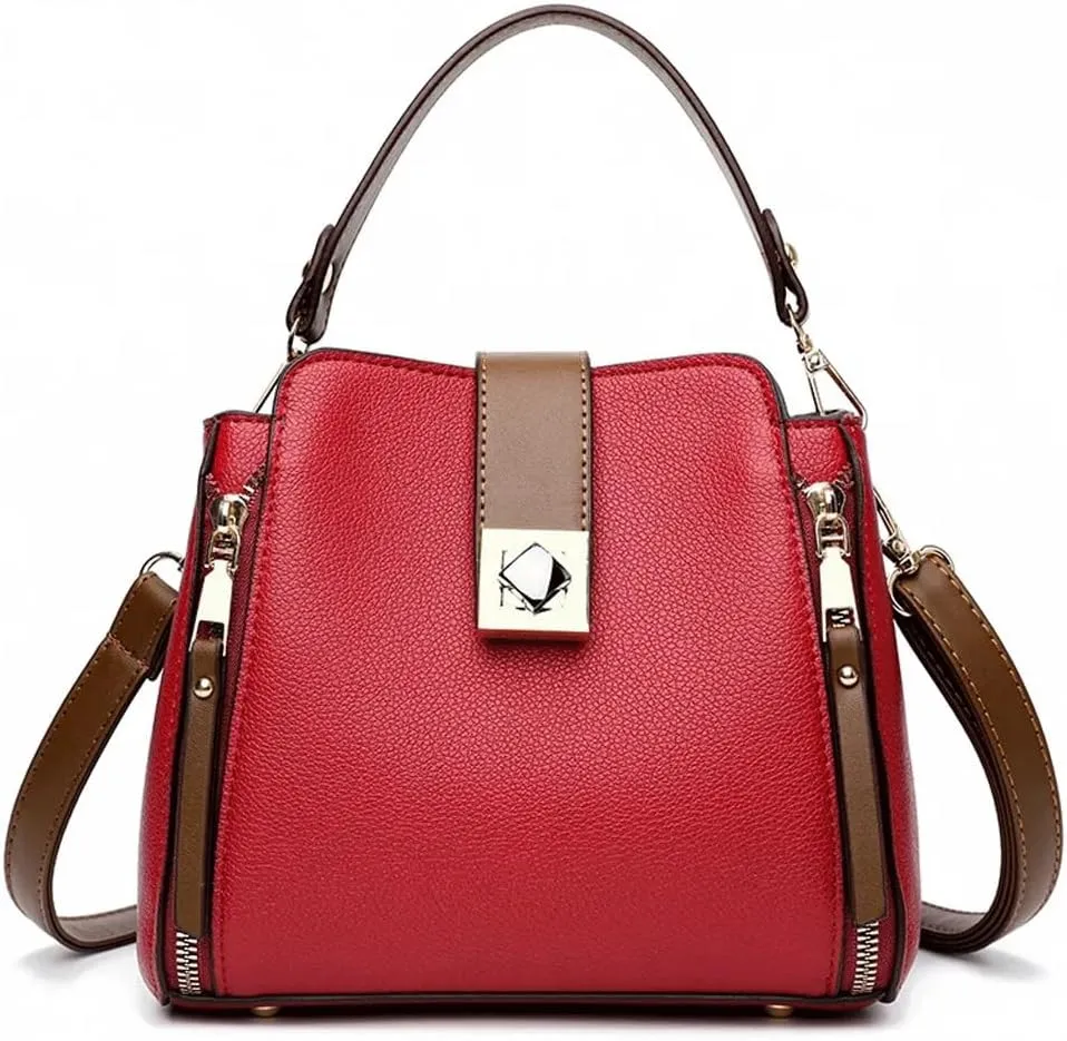 Handbag for Women PU Leather Bucket Shuolder Bag Handle Bag Shopping Crossbody Bag