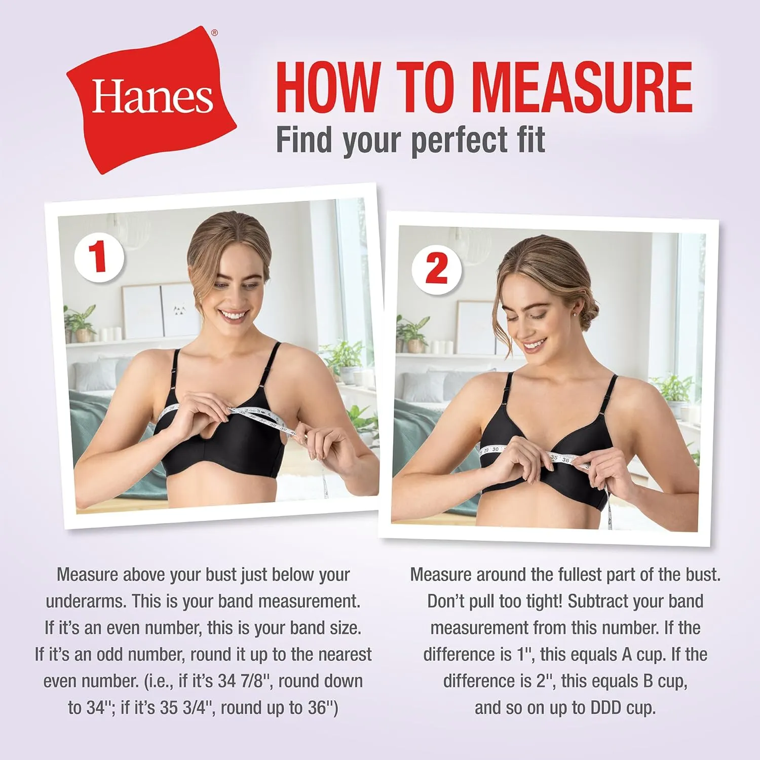 Hanes Women's Invisible Look Underwire Adjustable T-Shirt Bra (2 Pack)