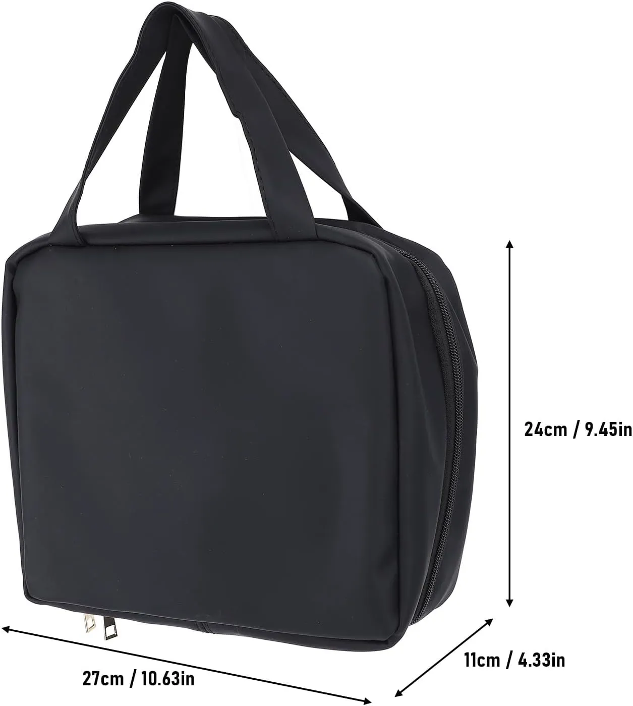 Hanging Hook Travel Toiletry Bag, Travel Makeup Organizer with Mirror Portable Travel Makeup Train Case, for Travel (Black)