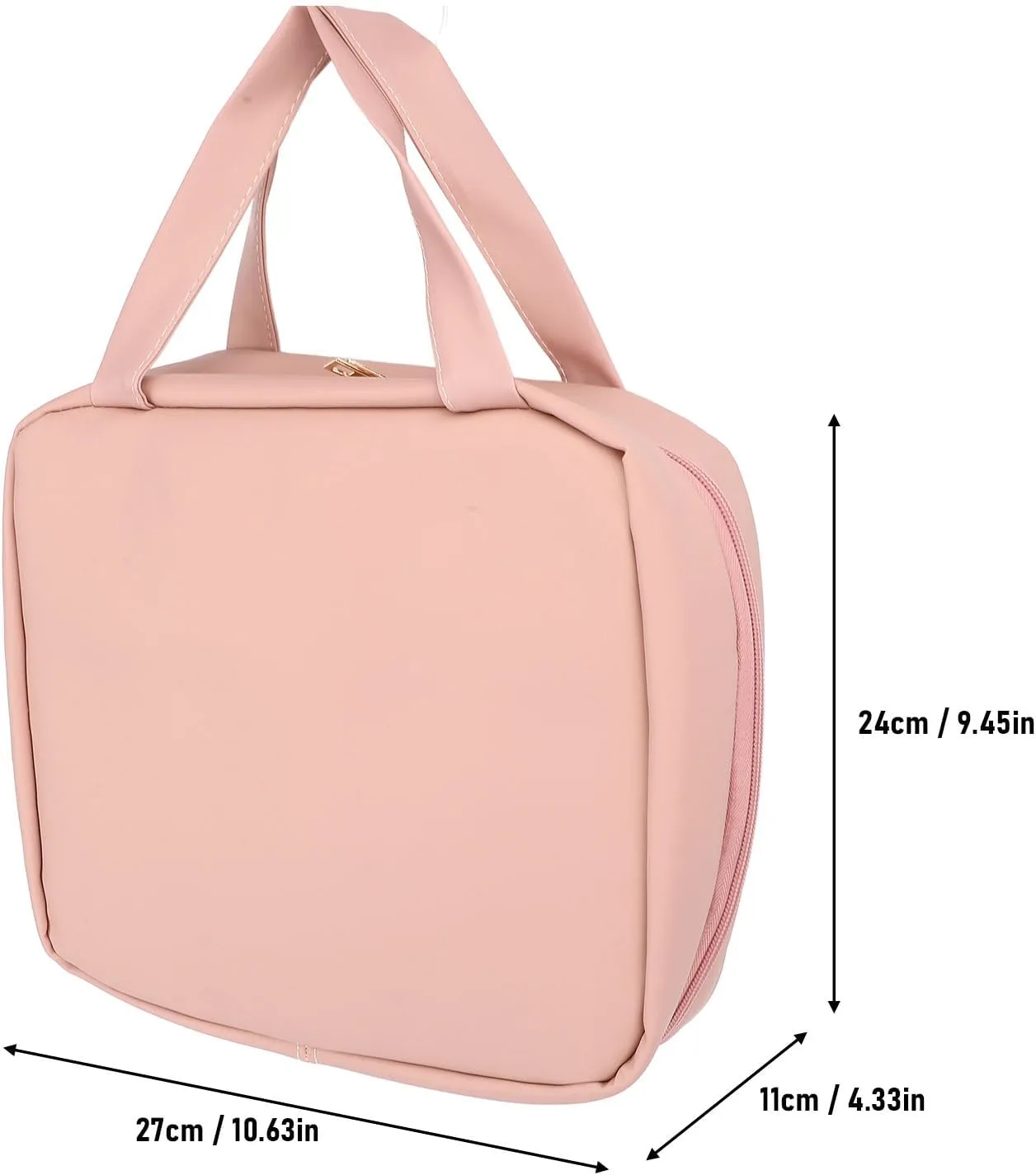 Hanging Hook Travel Toiletry Bag, Travel Makeup Organizer with Mirror Portable Travel Makeup Train Case, for Travel (Pink)