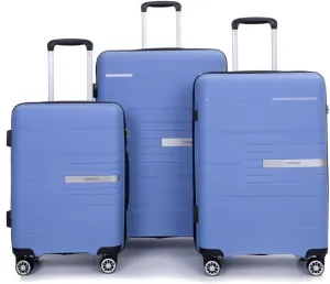 Hardshell Suitcase Double Spinner Wheels PP Luggage Sets Lightweight Durable Suitcase with TSA Lock,3-Piece Set (20/24/28), Purplish Blue