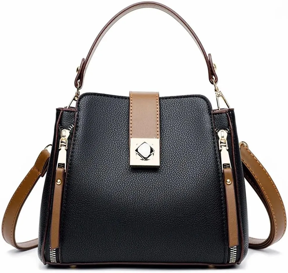 HBJWOV Handbag for Women PU Leather Bucket Shuolder Bag Handle Bag Shopping Crossbody Bag