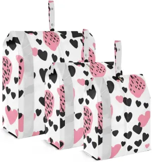 Heart Colorful Leopard Packing Cubes for Suitcases 3 Set Expandable Compression Luggage Packing Organizers for Carry on Suitcase Travel Essentials Luggage Organizer Bags Set