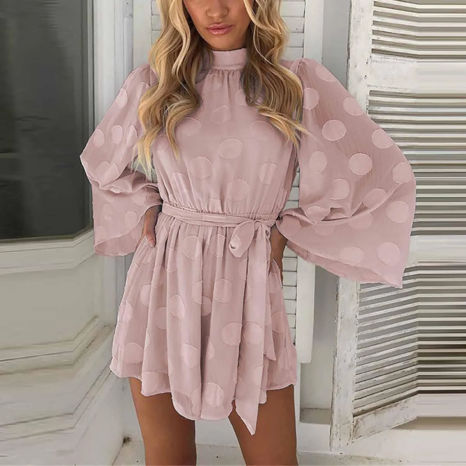 HHmei For Ladies Women's Tie Vest Solid Long Sleeve Ductile Button Up