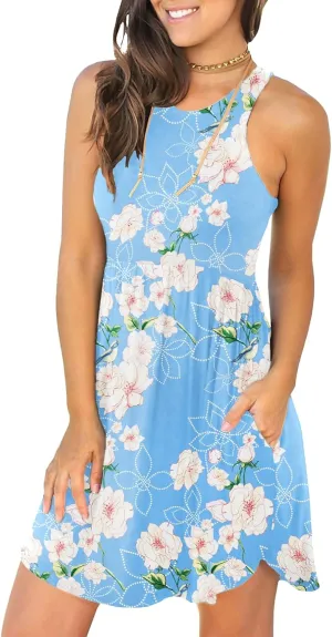 HiMONE Vacation Dresses for Women 2025 Summer Dress Women's Casual Sundresses Casual Beach Petite Sun Dress XS-2XL
