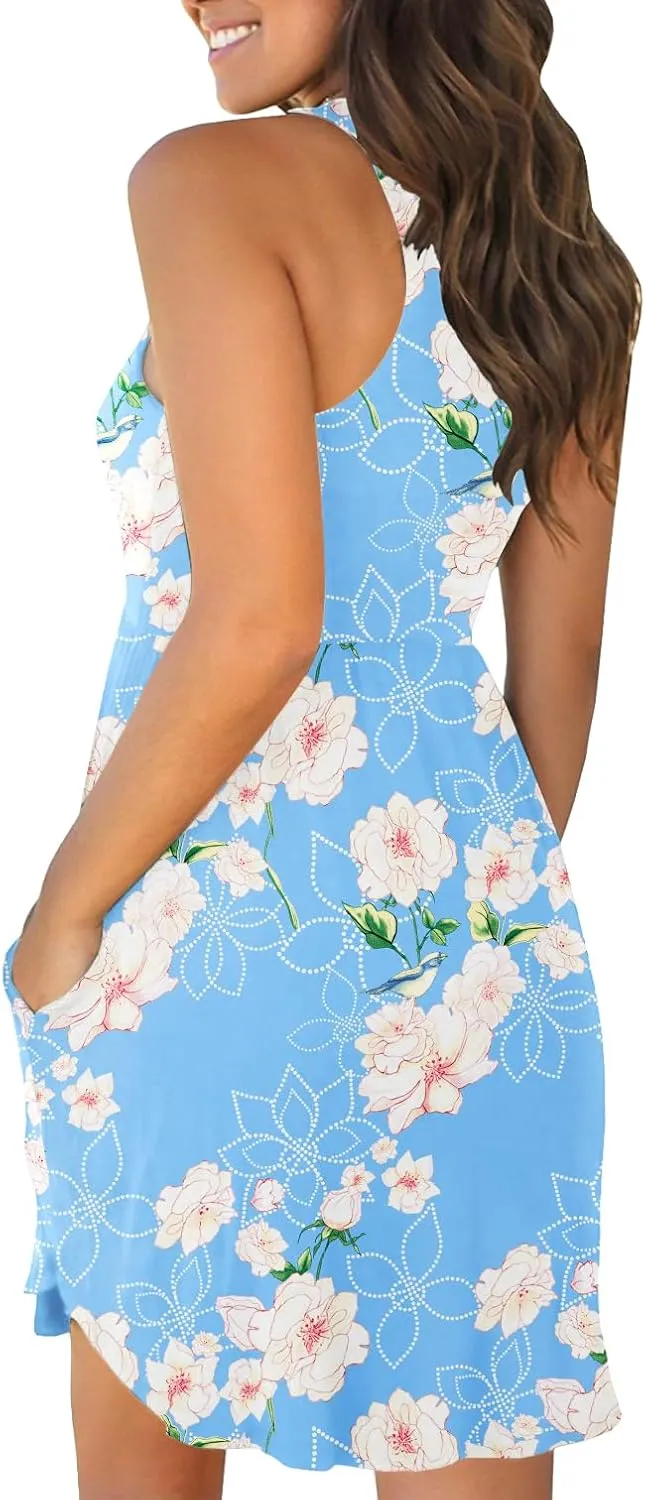 HiMONE Vacation Dresses for Women 2025 Summer Dress Women's Casual Sundresses Casual Beach Petite Sun Dress XS-2XL