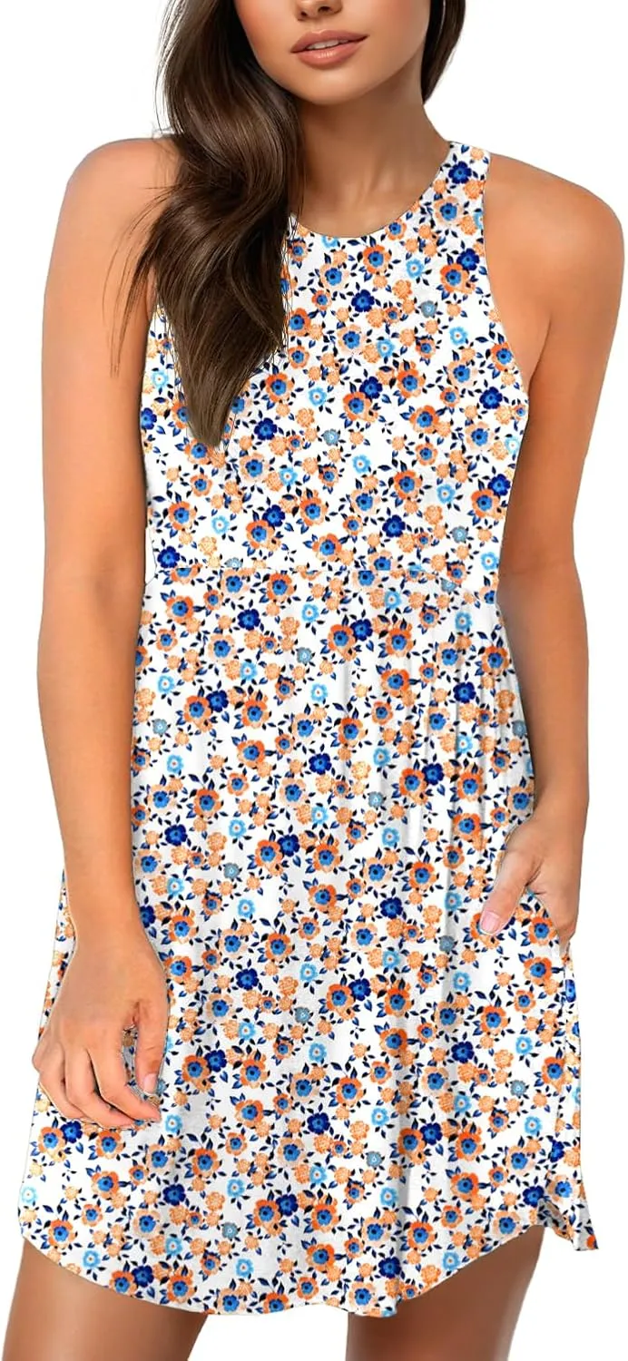 HiMONE Vacation Dresses for Women 2025 Summer Dress Women's Casual Sundresses Casual Beach Petite Sun Dress XS-2XL