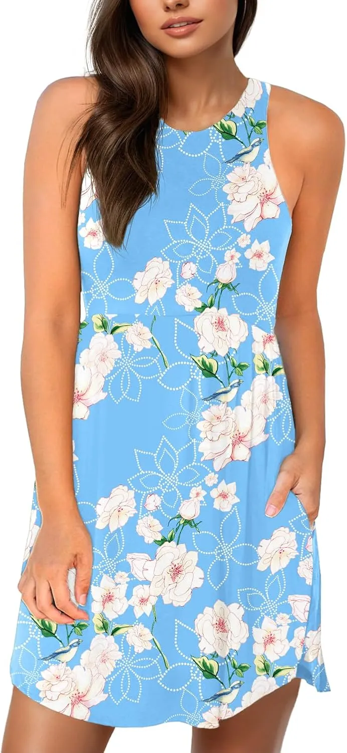 HiMONE Vacation Dresses for Women 2025 Summer Dress Women's Casual Sundresses Casual Beach Petite Sun Dress XS-2XL