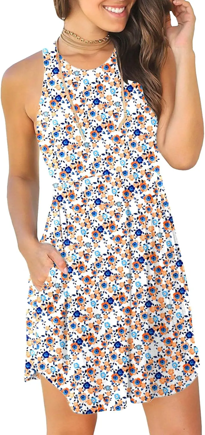 HiMONE Vacation Dresses for Women 2025 Summer Dress Women's Casual Sundresses Casual Beach Petite Sun Dress XS-2XL