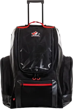 Hockey Canada Deluxe Wheeled Equipment Backpack for Sports, Black