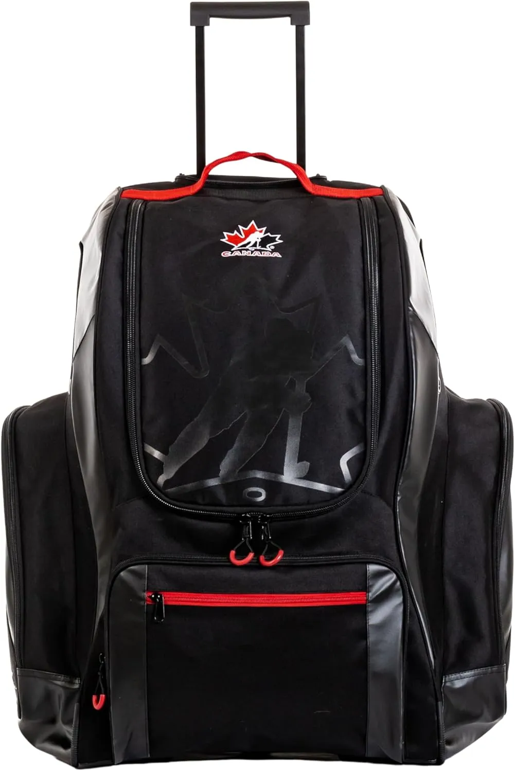 Hockey Canada Deluxe Wheeled Equipment Backpack for Sports, Black