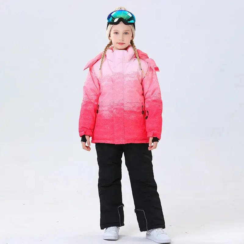 Hotian Girl Snow Jackets & Snow Pants Set Waterproof