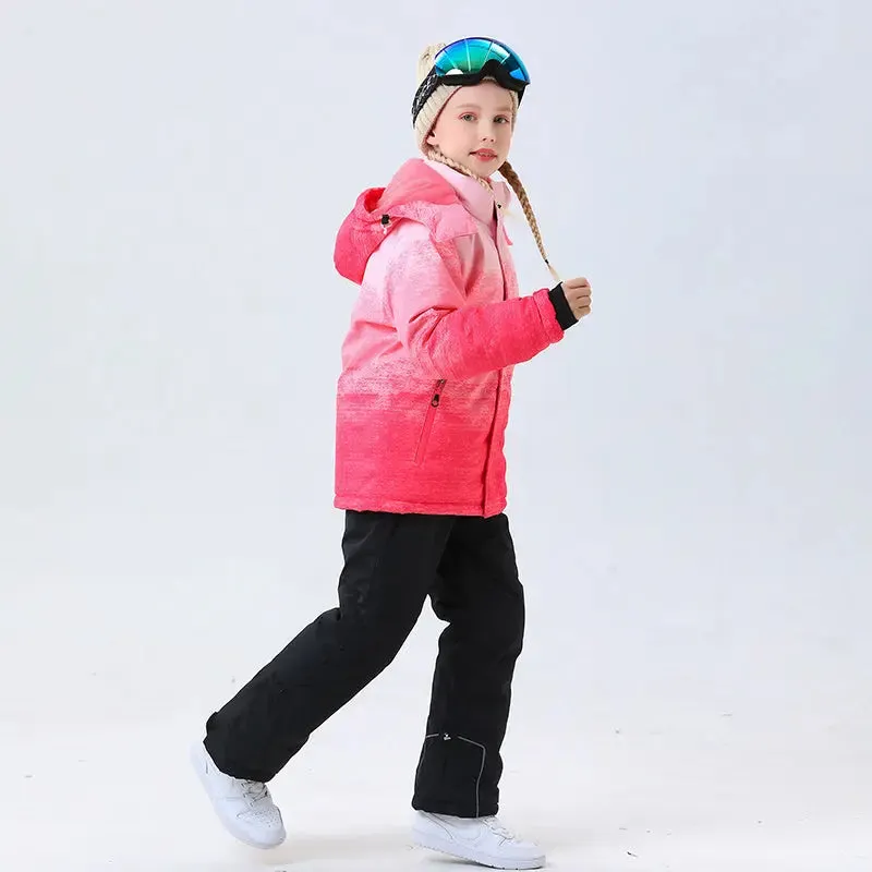 Hotian Girl Snow Jackets & Snow Pants Set Waterproof