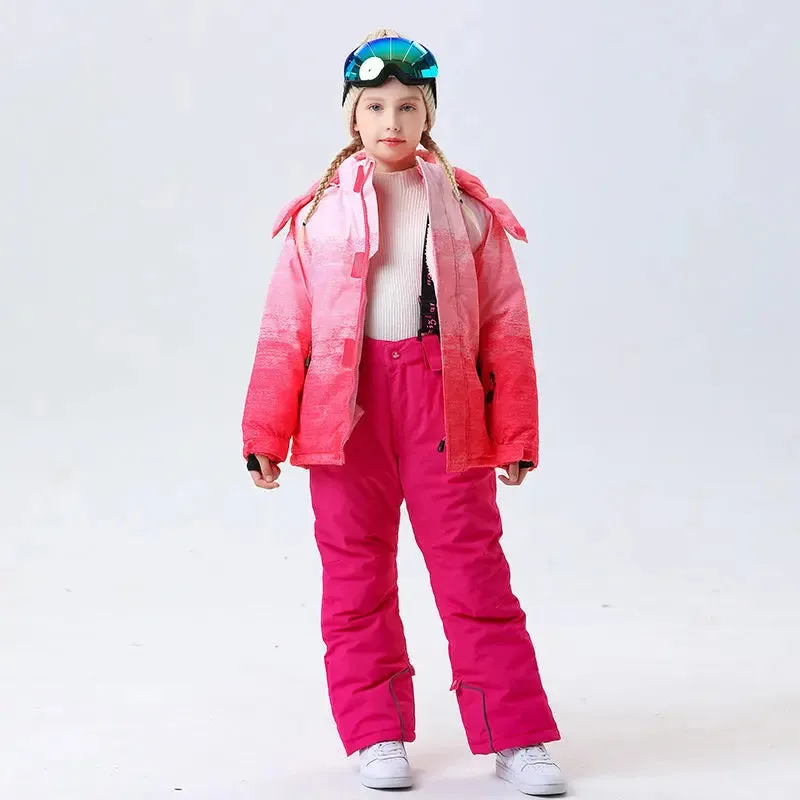 Hotian Girl Snow Jackets & Snow Pants Set Waterproof
