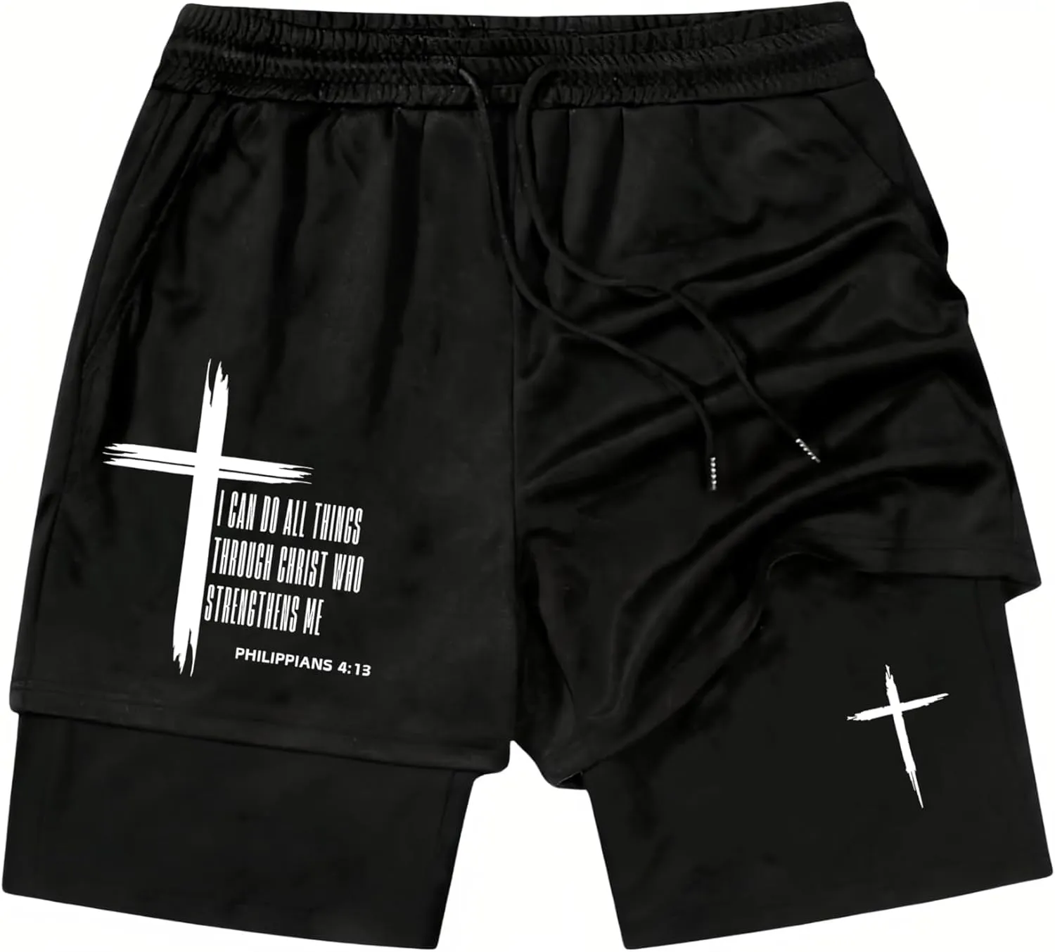 I Can Do All Things Through Christ Who Strengthens Track Short I Can Do All Things Through Christ 2 in 1 Sport Shorts