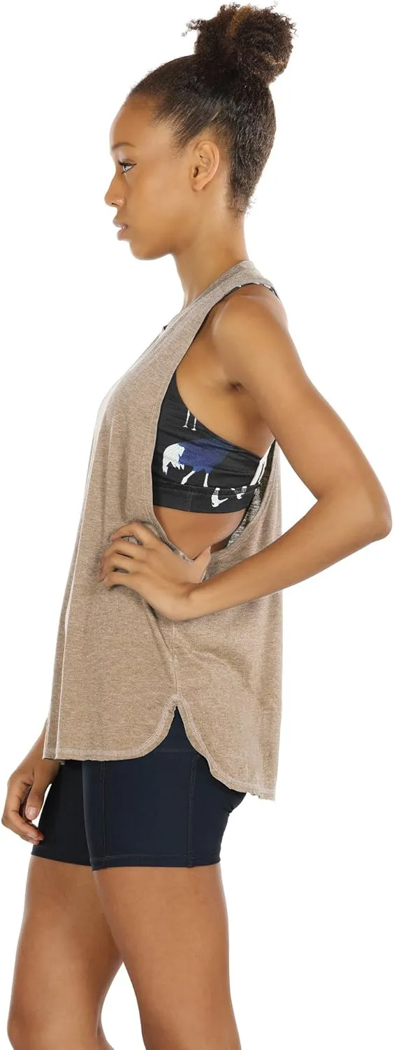 icyzone Women's Racerback High Neck Workout Athletic Yoga Muscle Tank Tops