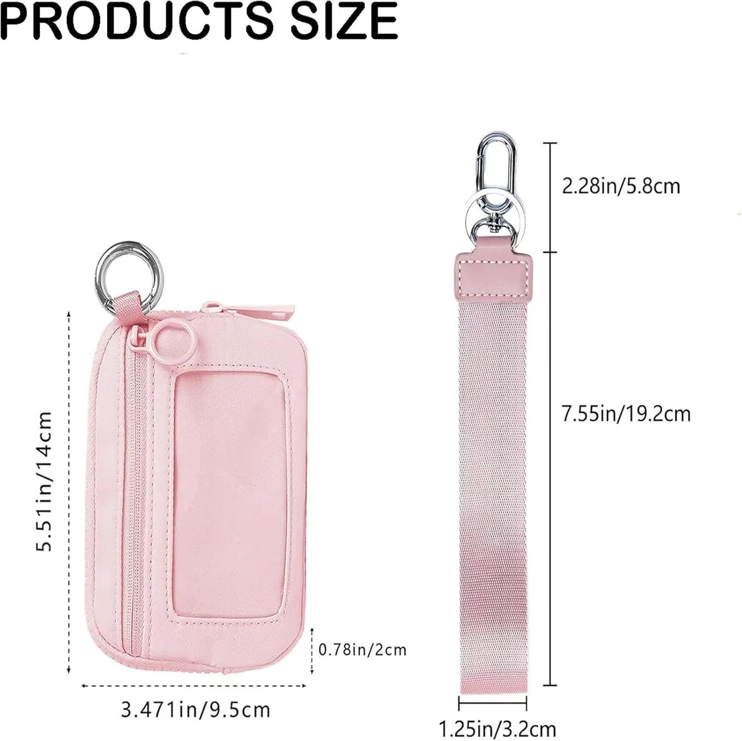 Iris' Wallet 2nd Gen, Pouch Wristlet Zip Card Case with Id Window, Small Wristlet Wallet for Women (1Pcs, Caramel)