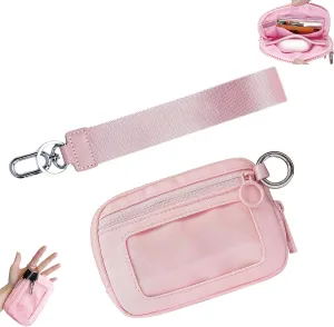 Iris' Wallet 2nd Gen, Pouch Wristlet Zip Card Case with Id Window, Small Wristlet Wallet for Women (1Pcs* Pink)