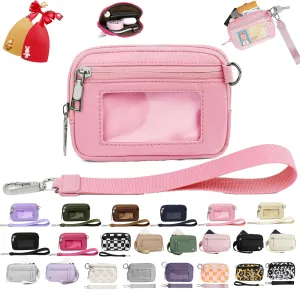 Iris Wallet 2nd Gen Zip Card Case with ID Window - Wristlet Wallet for Women (A10 2PCS * Key Case)