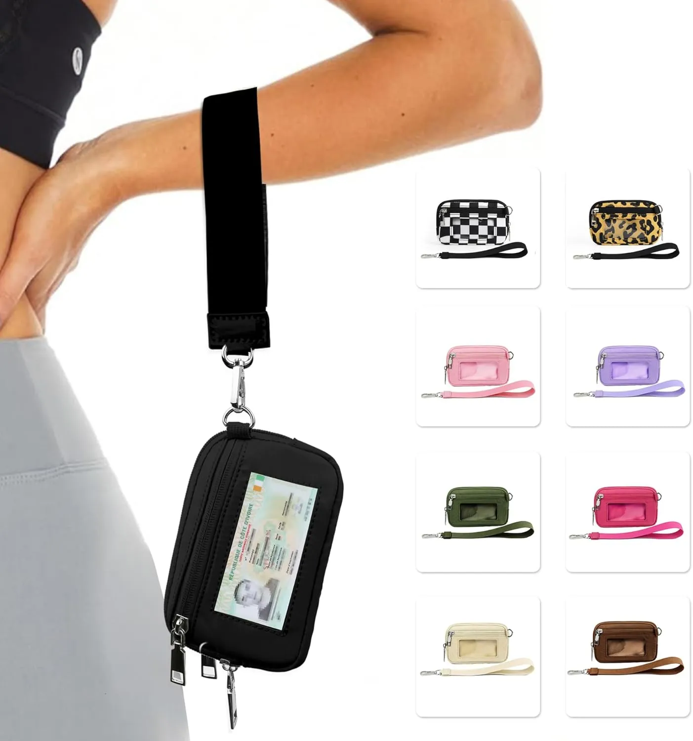 Iris Wallet 2nd Gen Zip Card Case with ID Window - Wristlet Wallet for Women (A2 2PCS * Key Case)