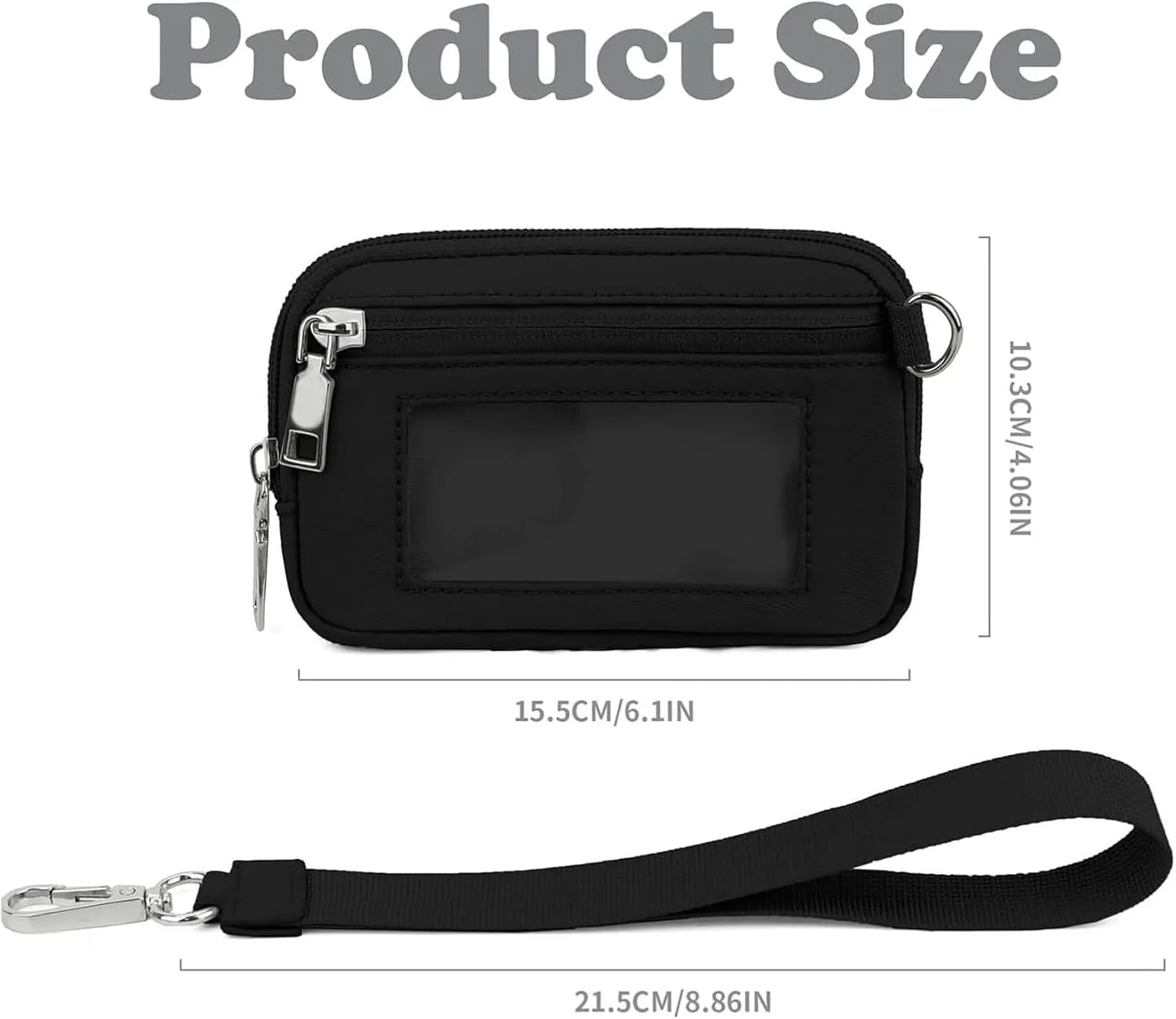Iris Wallet 2nd Gen Zip Card Case with ID Window - Wristlet Wallet for Women (A2 2PCS * Key Case)