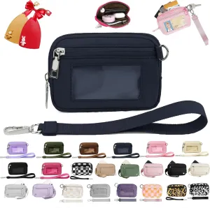 Iris Wallet 2nd Gen Zip Card Case with ID Window - Wristlet Wallet for Women (A2 2PCS * Key Case)