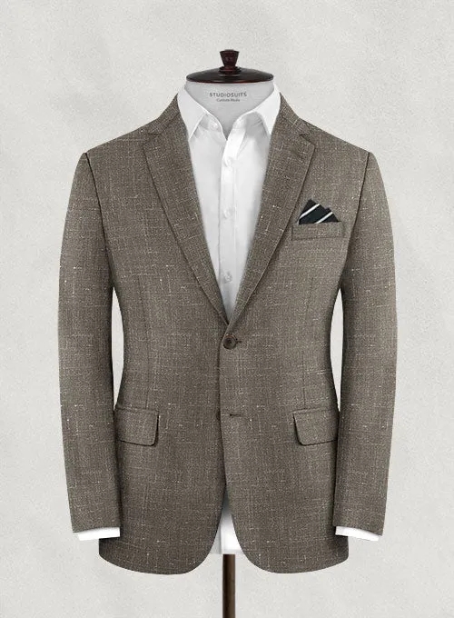 Italian Murano Brown Wool Linen Suit