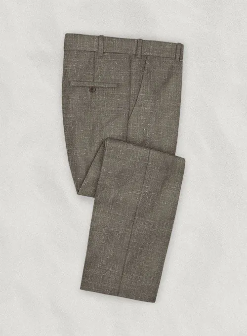 Italian Murano Brown Wool Linen Suit