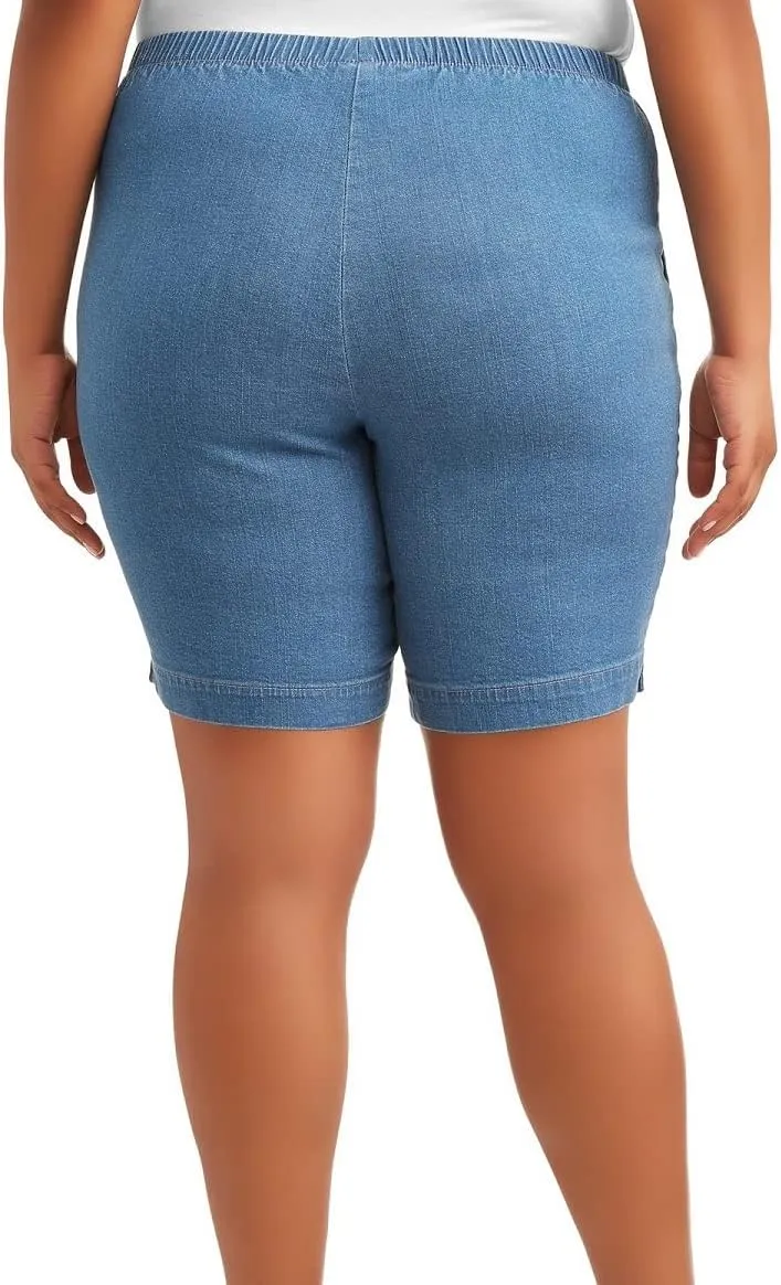 Jack David Premium Women's Plus Size Short Cotton Denim Stretch Jeans Shorts