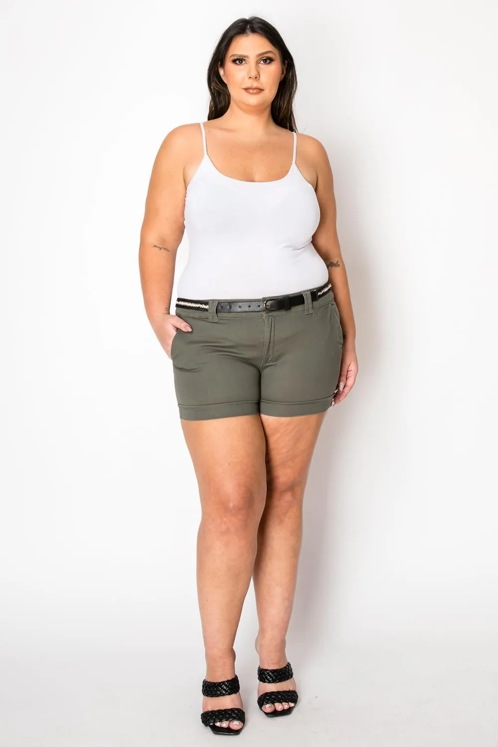 Jack David Premium Women's Plus Size Short Cotton Denim Stretch Jeans Shorts