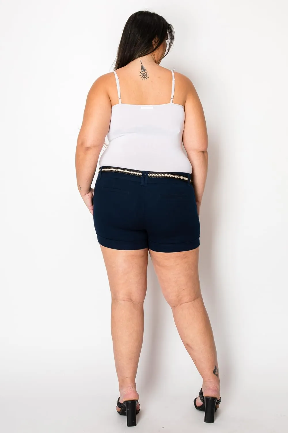 Jack David Premium Women's Plus Size Short Cotton Denim Stretch Jeans Shorts