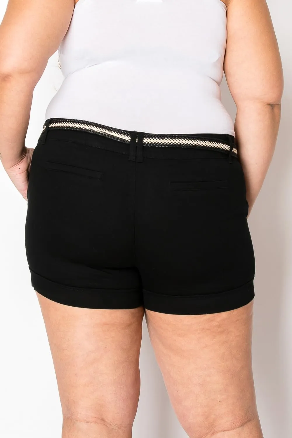 Jack David Premium Women's Plus Size Short Cotton Denim Stretch Jeans Shorts
