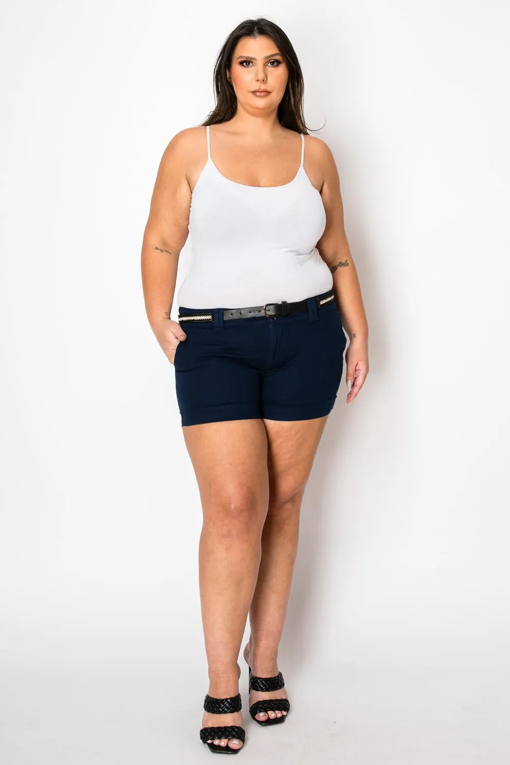 Jack David Premium Women's Plus Size Short Cotton Denim Stretch Jeans Shorts