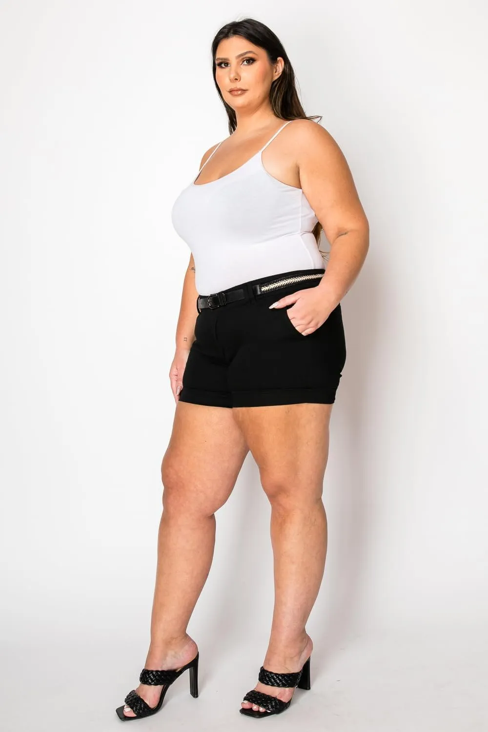 Jack David Premium Women's Plus Size Short Cotton Denim Stretch Jeans Shorts