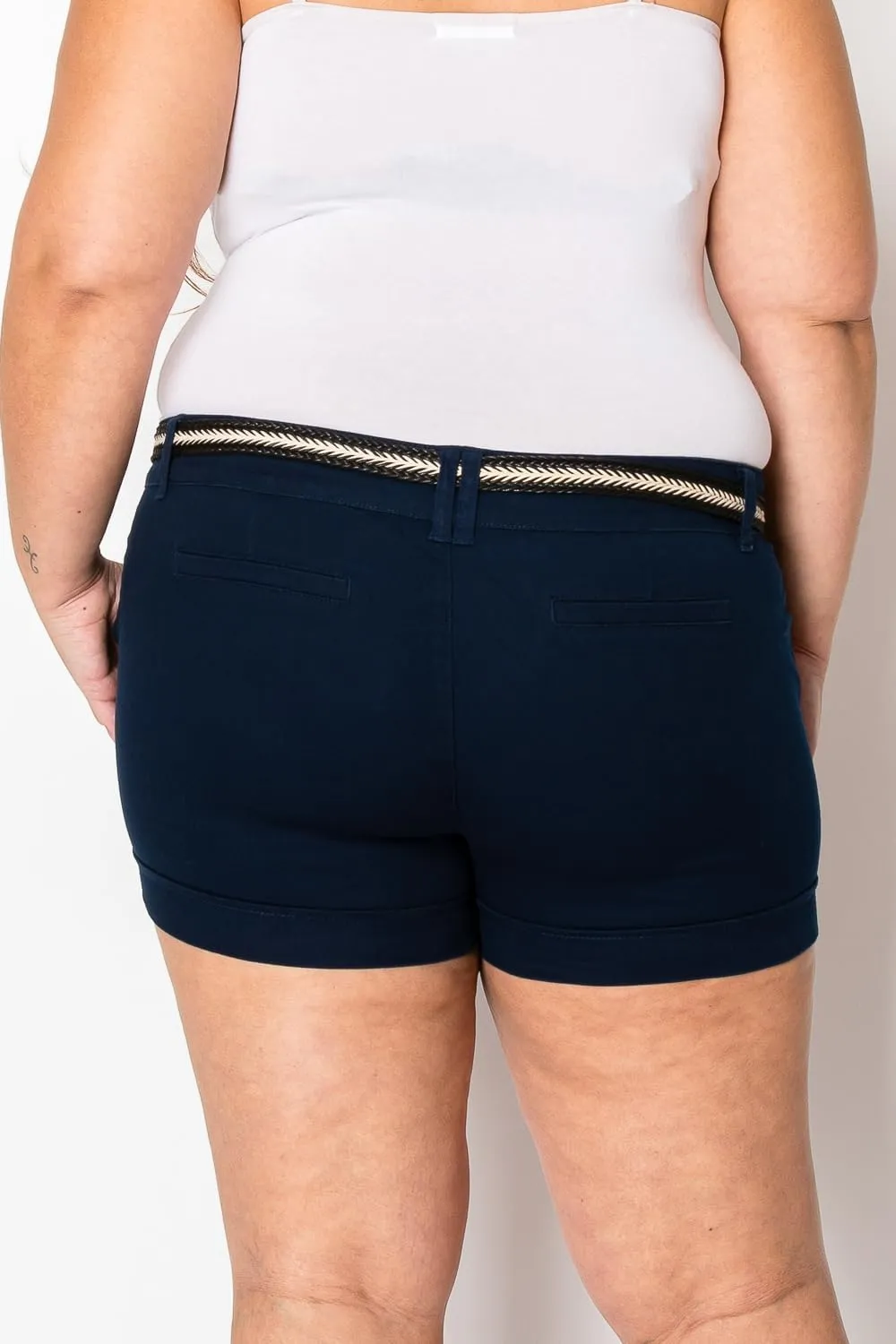 Jack David Premium Women's Plus Size Short Cotton Denim Stretch Jeans Shorts