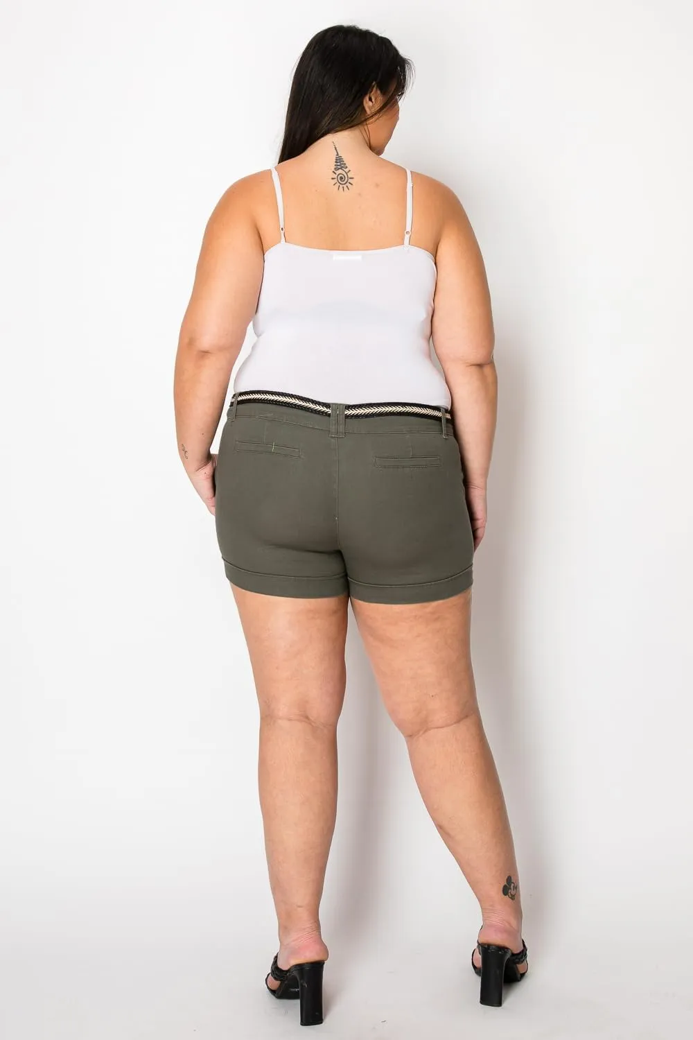 Jack David Premium Women's Plus Size Short Cotton Denim Stretch Jeans Shorts