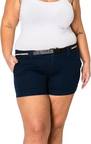 Jack David Premium Women's Plus Size Short Cotton Denim Stretch Jeans Shorts