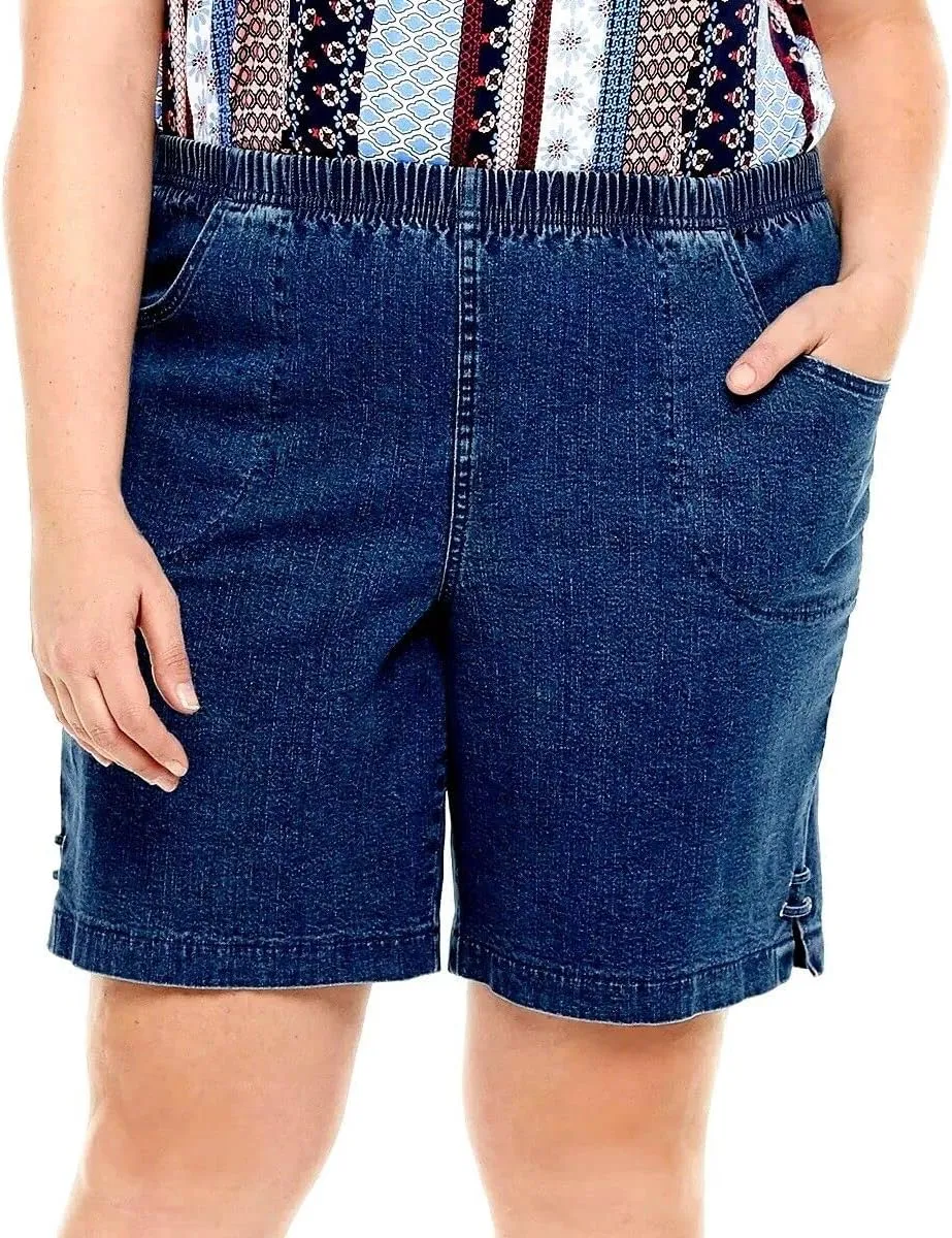 Jack David Premium Women's Plus Size Short Cotton Denim Stretch Jeans Shorts