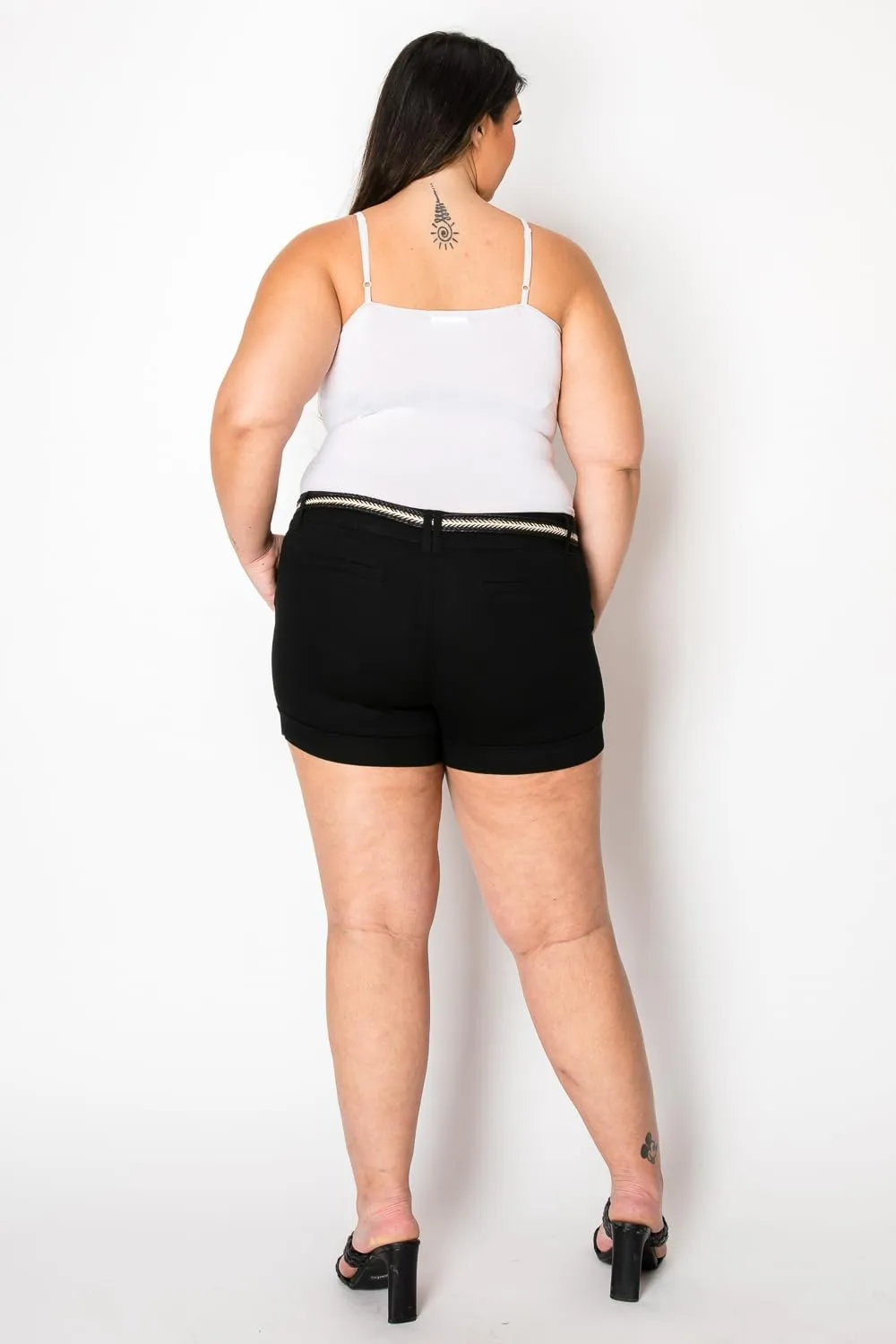 Jack David Premium Women's Plus Size Short Cotton Denim Stretch Jeans Shorts