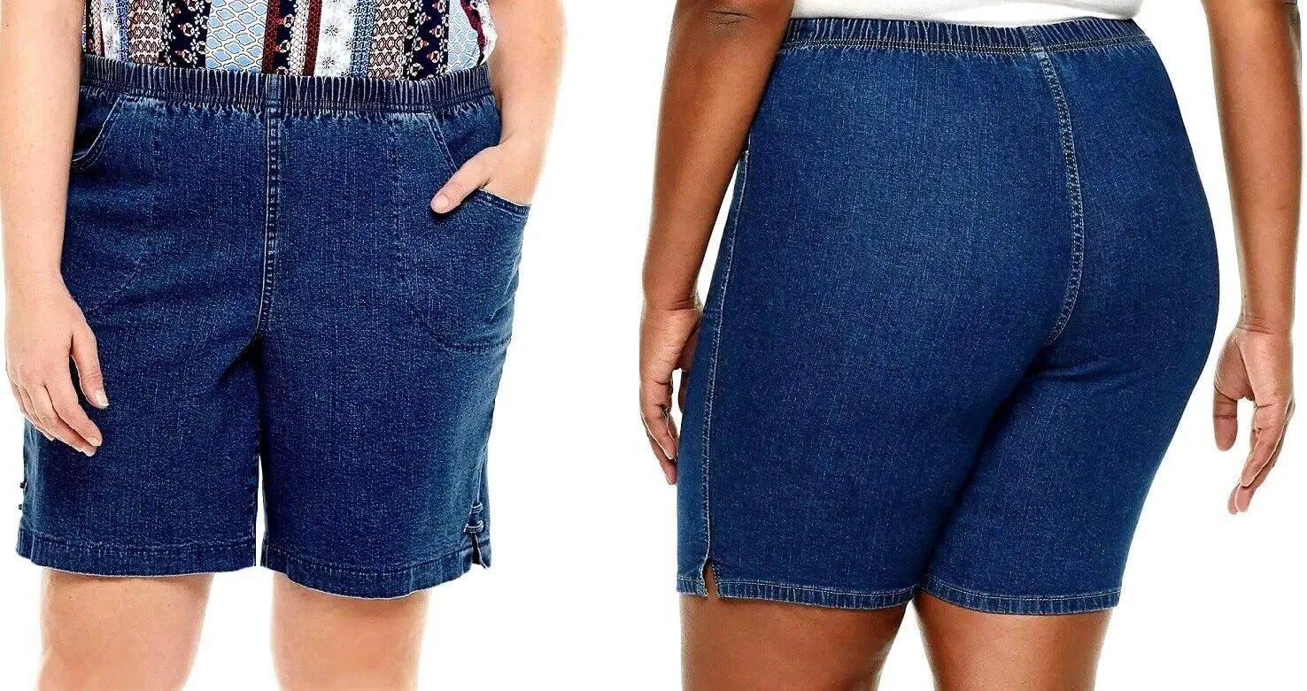 Jack David Premium Women's Plus Size Short Cotton Denim Stretch Jeans Shorts