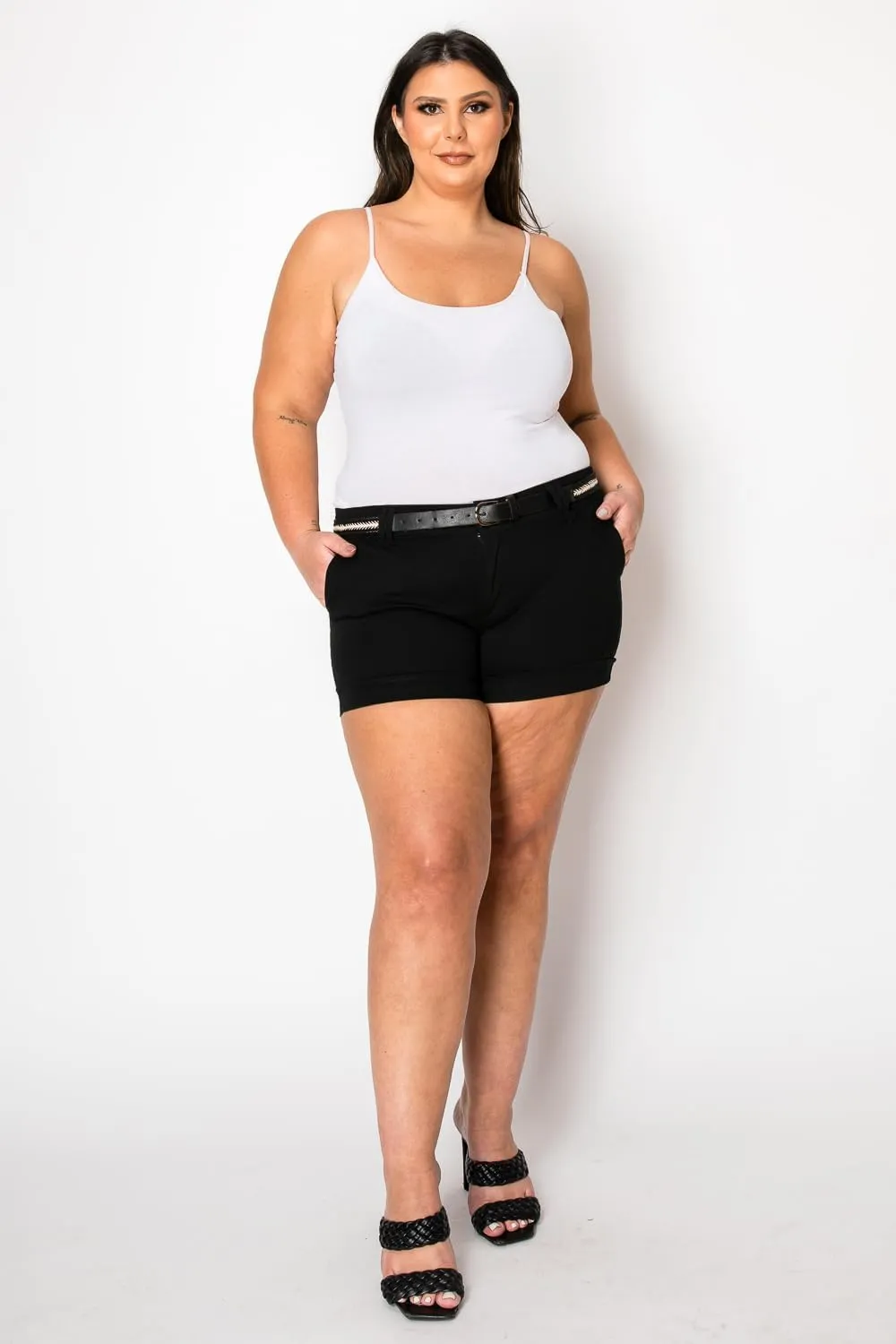 Jack David Premium Women's Plus Size Short Cotton Denim Stretch Jeans Shorts